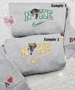 Buttercup And Bubbles Powerpuff Girls Cartoon Embroidered Couples Shirts 2