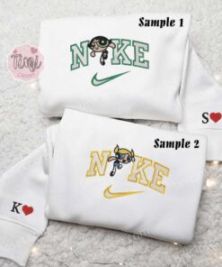 Buttercup And Bubbles Powerpuff Girls Cartoon Embroidered Couples Shirts 1