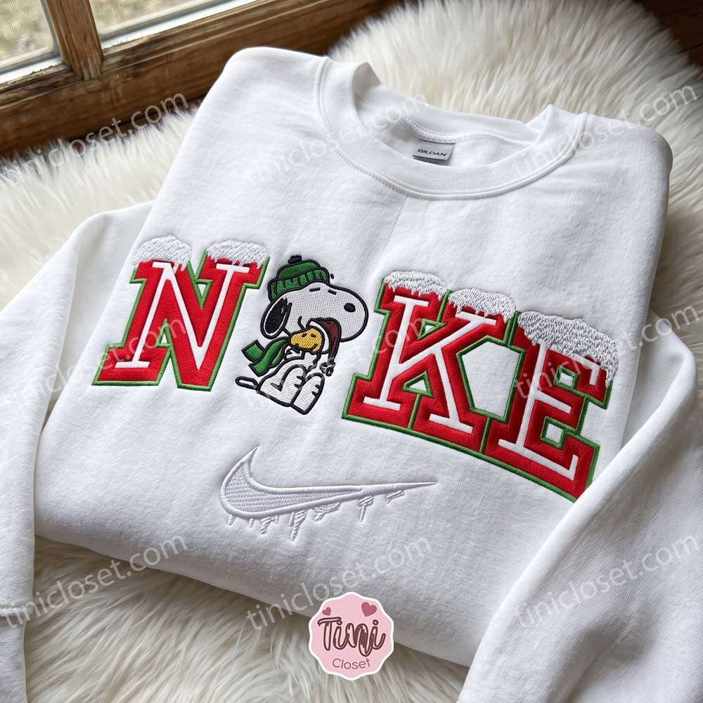 Snoopy And Woodstock Christmas Snow Embroidered Shirt, Cozy Gifts For Girlfriend, Just Because Gift For Him Snoopy And Woodstock Christmas Snow Embroidered Shirt, Cozy Gifts For Girlfriend, Just Because Gift For Him