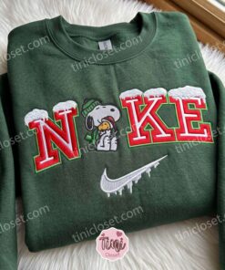 Snoopy And Woodstock Christmas Snow Embroidered Shirt, Cozy Gifts For Girlfriend, Just Because Gift For Him (4)