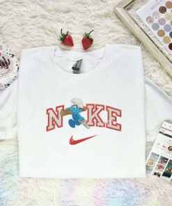 Handy Smurf Cartoon Embroidered Shirt