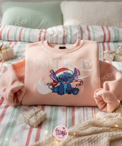 Stitch Candy Cane Christmas Embroidered Hoodie, Sweet Christmas Experiment 626 Sweatshirt, Festive Disney Holiday Apparel, Gift for Him Her ( (3)