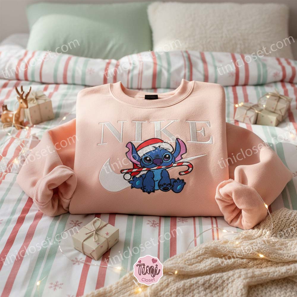 Stitch Candy Cane Christmas Embroidered Hoodie, Sweet Christmas Experiment 626 Sweatshirt, Festive Disney Holiday Apparel, Gift for Him Her Stitch Candy Cane Christmas Embroidered Hoodie, Sweet Christmas Experiment 626 Sweatshirt, Festive Disney Holiday Apparel, Gift for Him Her