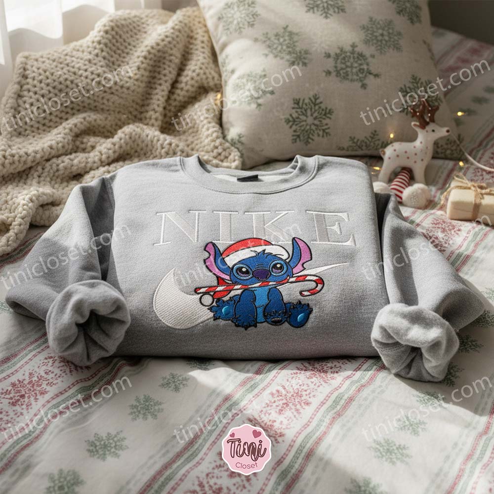 Stitch Candy Cane Christmas Embroidered Hoodie, Sweet Christmas Experiment 626 Sweatshirt, Festive Disney Holiday Apparel, Gift for Him Her Stitch Candy Cane Christmas Embroidered Hoodie, Sweet Christmas Experiment 626 Sweatshirt, Festive Disney Holiday Apparel, Gift for Him Her