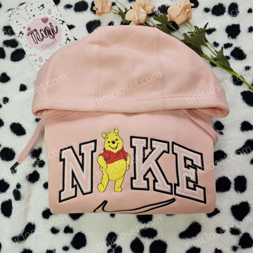 Winnie The Pooh Embroidered Sweatshirt, Pooh Bear Varsity Logo Hoodie, Disney Custom Shirt