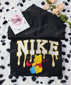 Winnie The Pooh Eating Honey Embroidered Sweatshirt, Pooh Bear With Hunny Pot Hoodie, Disney Character Shirt (1)