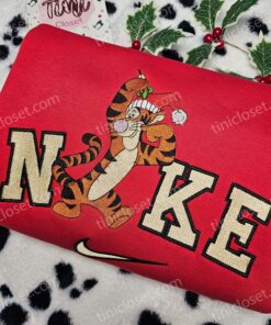 Tigger Christmas Embroidered Sweatshirt, Winnie The Pooh Holiday Hoodie, Disney Character Shirt (4)