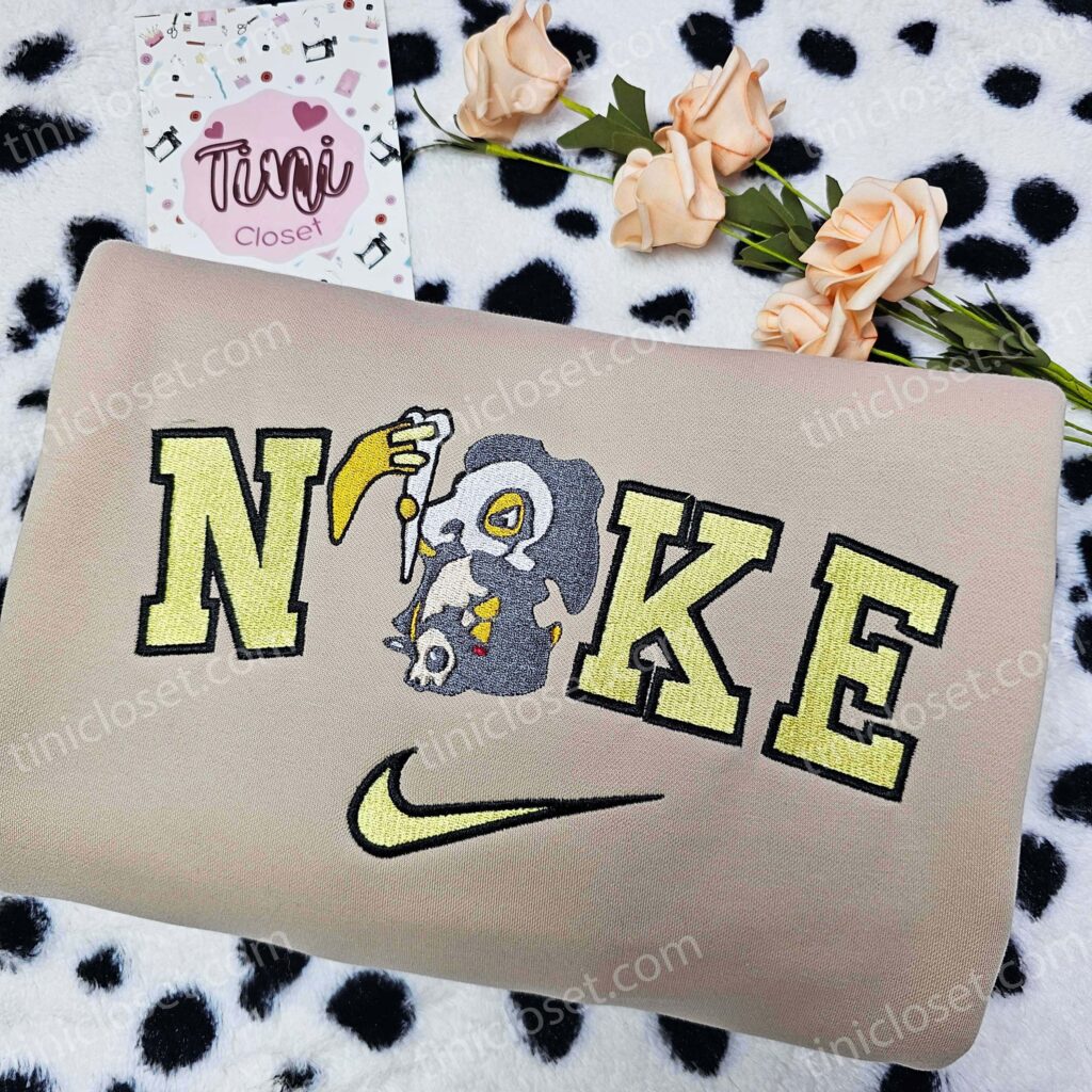 Cubone Grim Reaper Embroidered Pokemon Shirt, Halloween Anime Hoodie, Spooky Crewneck Gift