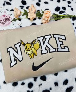 Custom Eevee Embroidered Shirt, Pokemon Anime Sweatshirt, Soft Cotton Hoodie & Crewneck (2)