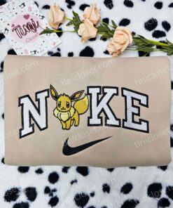 Custom Eevee Embroidered Shirt, Pokemon Anime Sweatshirt, Soft Cotton Hoodie & Crewneck (1)