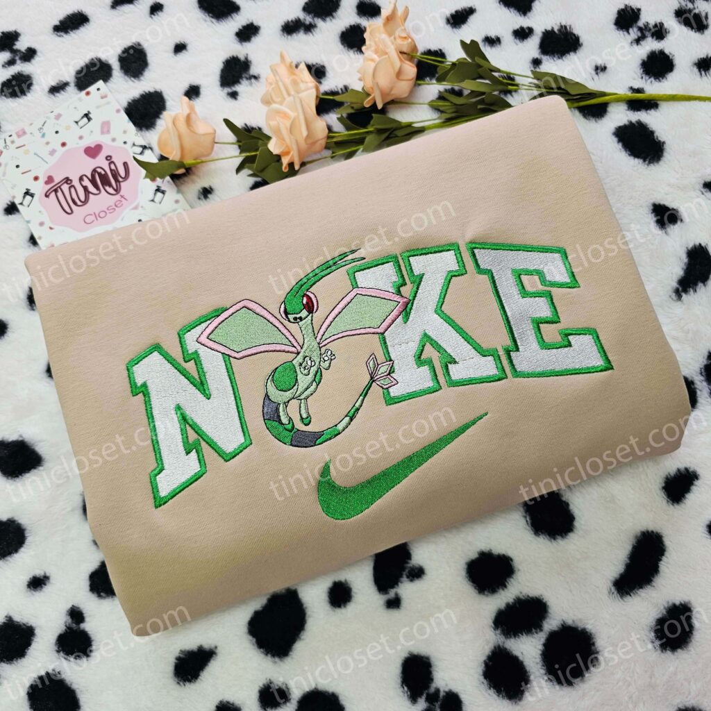 Custom Flygon Embroidered Shirt, Pokemon Anime Sweatshirt & Soft Cotton Hoodie, Cozy Gifts For Girlfriend Custom Flygon Embroidered Shirt, Pokemon Anime Sweatshirt & Soft Cotton Hoodie, Cozy Gifts For Girlfriend