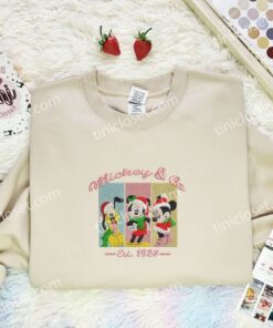 Mickey And Friends Christmas Disney Characters Embroidered Shirt