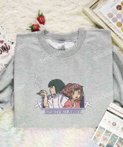 Chihiro And Haku Embroidered Shirt, Spirited Away Embroidered Hoodie, Ghibli Anime Embroidered Sweatshirt (1)