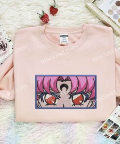 Chibiusa Eyes Embroidered Shirt, Sailor Moon Embroidered Hoodie, Anime Embroidered Sweatshirt