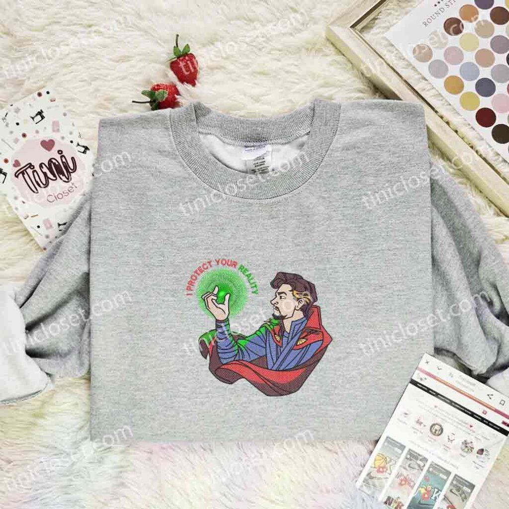 Dr Strange Embroidered Shirt, Superhero Embroidered Hoodie, Marvel Movie Embroidered Sweatshirt
