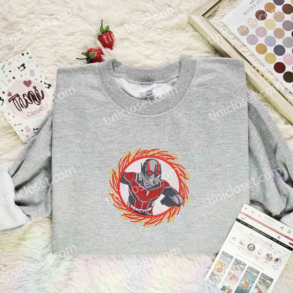 Ant Man Embroidered Shirt, Superhero Embroidered Hoodie, Marvel Movie Embroidered Sweatshirt