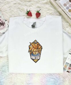 Goku Badge Embroidered Shirt, Dragon Ball Embroidered Hoodie, Anime Embroidered Sweatshirt (1)