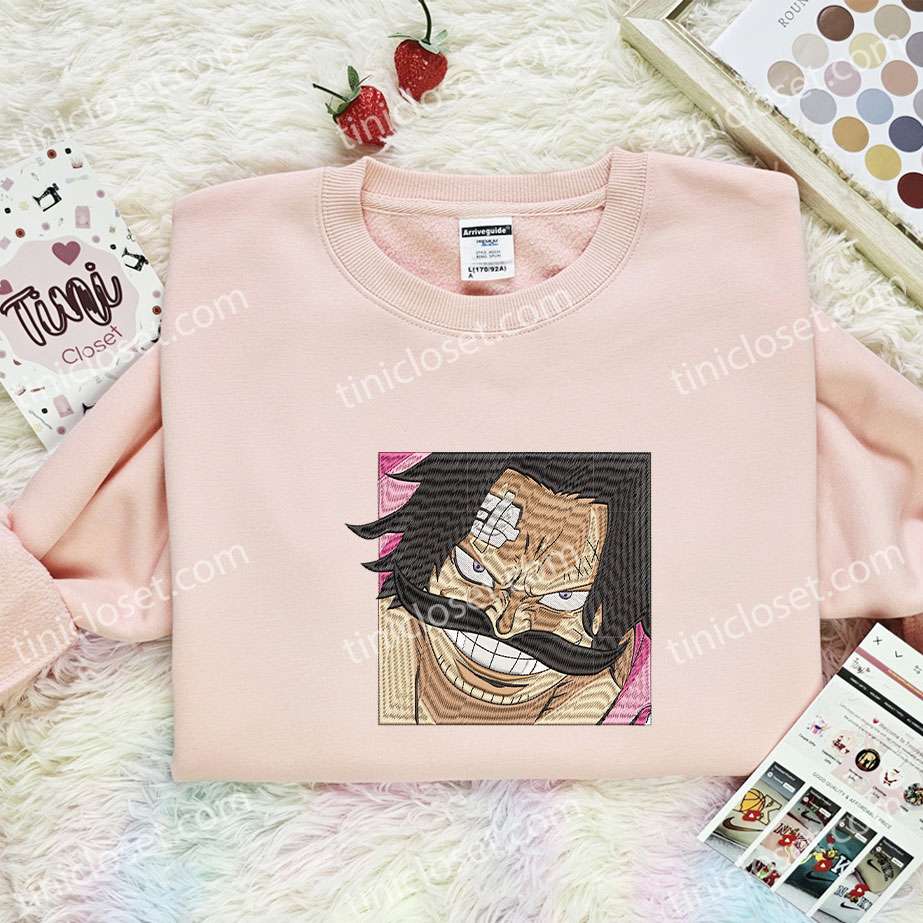 Gol D Roger Embroidered Shirt, One Piece Embroidered Hoodie, Anime Embroidered Sweatshirt