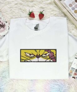 Nekomamushi Embroidered Shirt, One Piece Embroidered Hoodie, Anime Embroidered Sweatshirt (1)