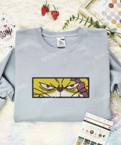 Nekomamushi Embroidered Shirt, One Piece Embroidered Hoodie, Anime Embroidered Sweatshirt (2)