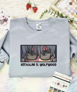 Nicholas D Wolfwood Eyes Embroidered Shirt, Trigun Embroidered Hoodie, Anime Embroidered Sweatshirt (1)