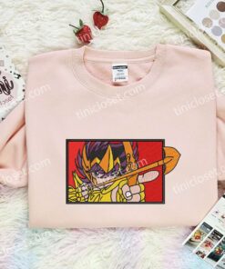 Pegasus Seiya Embroidered Shirt, Saint Seiya Embroidered Hoodie, Anime Embroidered Sweatshirt (2)