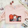 Pennywise Embroidered Shirt, Horror Movie Embroidered Hoodie, Halloween Embroidered Sweatshirt