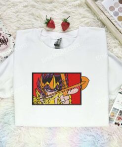 Pegasus Seiya Embroidered Shirt, Saint Seiya Embroidered Hoodie, Anime Embroidered Sweatshirt (3)