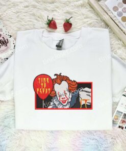 Pennywise Embroidered Shirt, Horror Movie Embroidered Hoodie, Halloween Embroidered Sweatshirt (3)