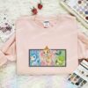 Piplup Chimchar Turtwig Embroidered Shirt, Pokemon Gen 4 Embroidered Hoodie, Anime Embroidered Sweatshirt