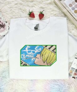 Sanji Wanted Embroidered Shirt, One Piece Embroidered Hoodie, Anime Embroidered Sweatshirt (3)