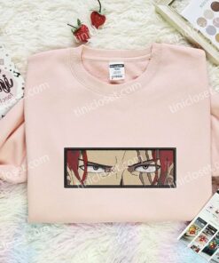 Shanks Eyes Embroidered Shirt, One Piece Embroidered Hoodie, Anime Embroidered Sweatshirt (1)