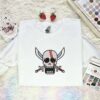 Shanks Jolly Roger Embroidered Shirt, One Piece Embroidered Hoodie, Anime Embroidered Sweatshirt