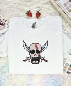 Shanks Jolly Roger Embroidered Shirt, One Piece Embroidered Hoodie, Anime Embroidered Sweatshirt (2)