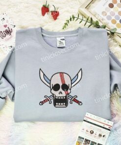 Shanks Jolly Roger Embroidered Shirt, One Piece Embroidered Hoodie, Anime Embroidered Sweatshirt (3)