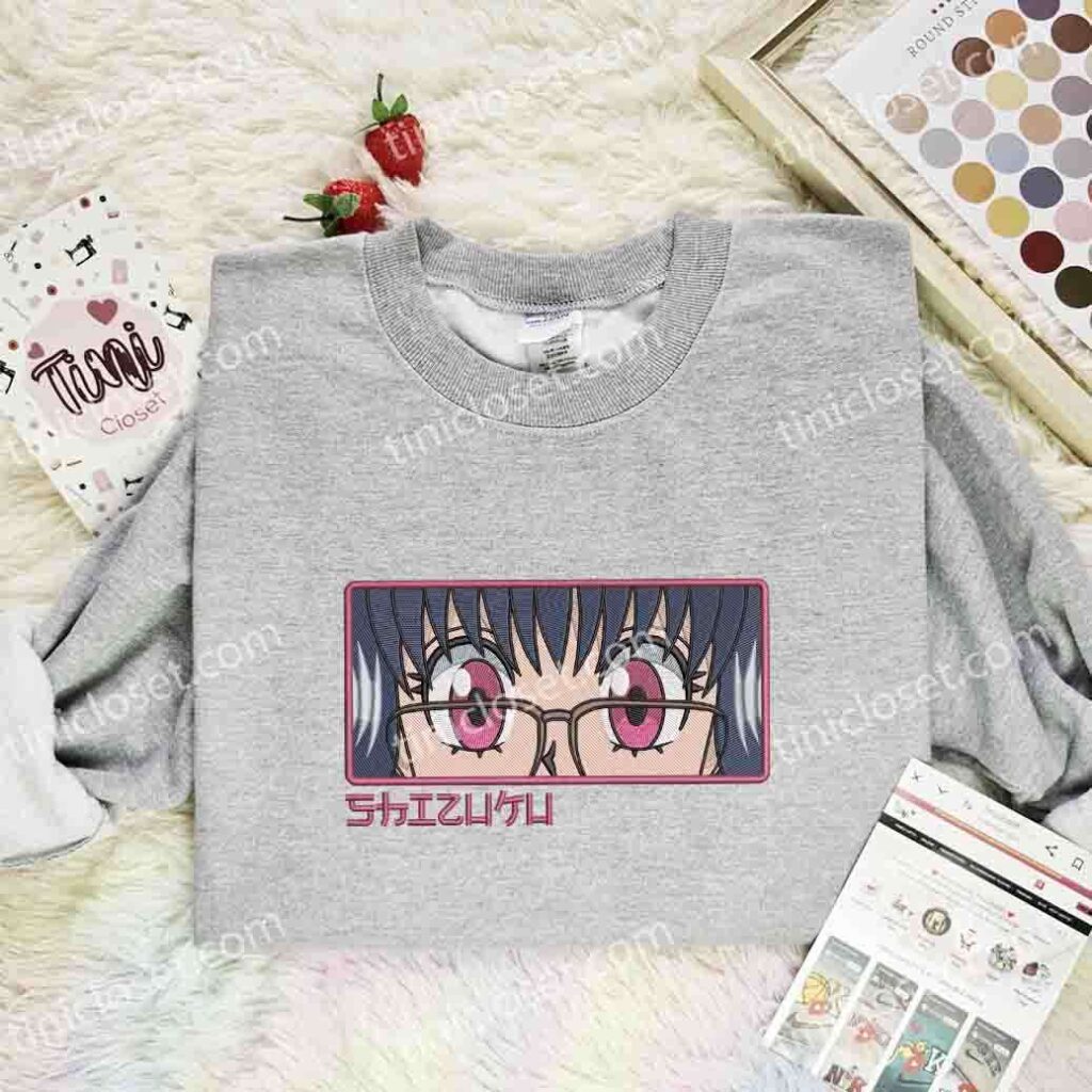 Shizuku Eyes Embroidered Shirt, Hunter x Hunter Embroidered Hoodie, Anime Embroidered Sweatshirt