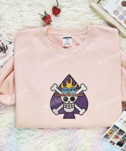 Spade Pirates Jolly Roger Embroidered Shirt, One Piece Embroidered Hoodie, Anime Embroidered Sweatshirt (1)