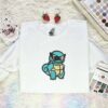 Squirtle Cool Embroidered Shirt, Pokemon Embroidered Hoodie, Anime Embroidered Sweatshirt