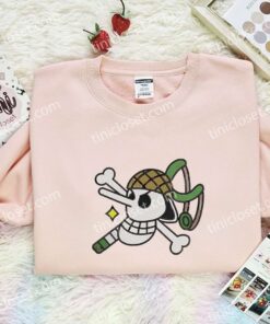 Usopp Sogeking Jolly Roger Embroidered Shirt, One Piece Embroidered Hoodie, Anime Embroidered Sweatshirt (1)
