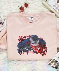 Venom Embroidered Shirt, Superhero Embroidered Hoodie, Marvel Movie Embroidered Sweatshirt (2)