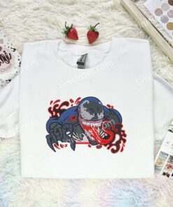 Venom Embroidered Shirt, Superhero Embroidered Hoodie, Marvel Movie Embroidered Sweatshirt (3)