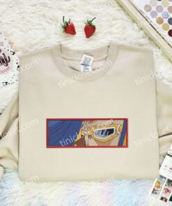 Vinsmoke Niji Eyes Embroidered Shirt, One Piece Embroidered Hoodie, Anime Embroidered Sweatshirt (2)