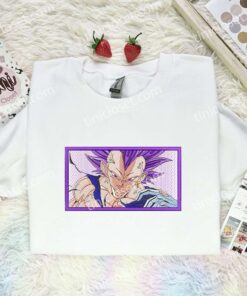 Vegeta Saiyan Embroidered Shirt, Dragon Ball Embroidered Hoodie, Anime Embroidered Sweatshirt (2)
