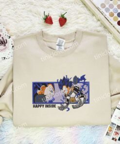 Vegeta Happy Inside Embroidered Shirt, Dragon Ball Embroidered Hoodie, Anime Embroidered Sweatshirt (1)