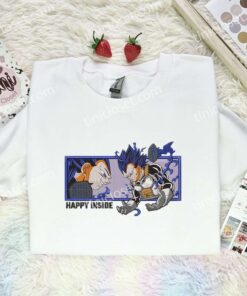 Vegeta Happy Inside Embroidered Shirt, Dragon Ball Embroidered Hoodie, Anime Embroidered Sweatshirt (2)