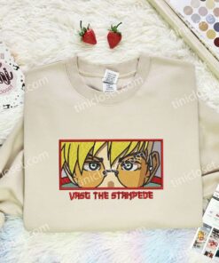 Vash The Stampede Eyes Embroidered Shirt, Trigun Embroidered Hoodie, Anime Embroidered T Shirt (1)