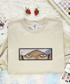 Trafalgar Law Eyes Embroidered Shirt, One Piece Embroidered Hoodie, Anime Embroidered Sweatshirt