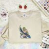 Zoro With Sword Embroidered Shirt, One Piece Embroidered Hoodie, Anime Embroidered Sweatshirt
