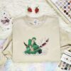 Zoro Sword Smoke Embroidered Shirt, One Piece Embroidered Hoodie, Anime Embroidered Sweatshirt