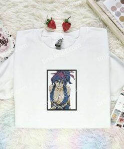 Yuzuriha Embroidered Shirt, Hell's Paradise Jigokuraku Embroidered Hoodie, Anime Embroidered Sweatshirt (3)